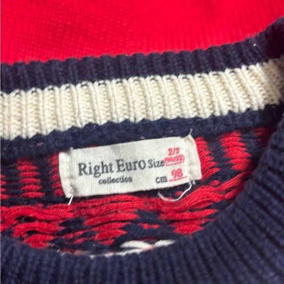 Vintage child’s European Red and Navy Striped Sweater 2-3 years old - Picture 5 of 5